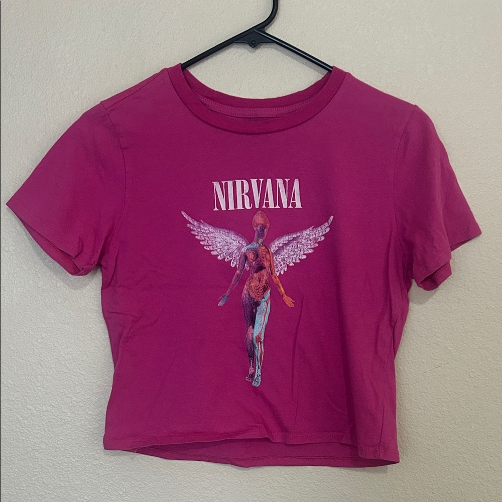 NIRVANA Pink Smiley Face Tee